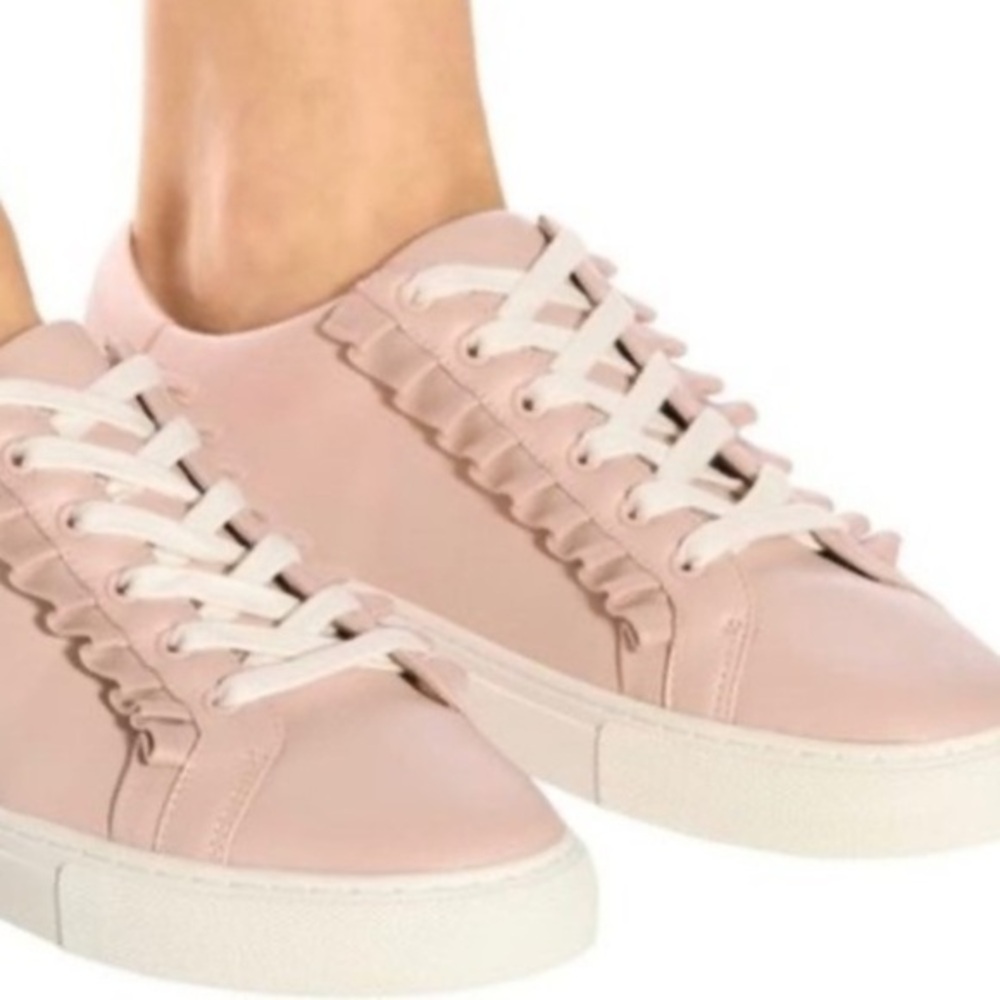 Tory Sport Pink Ruffle Sneakers Sleek Minimalist Design size 7